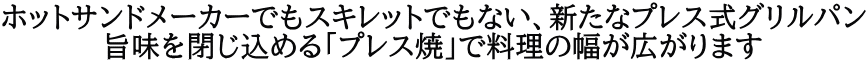 ホットサンドメーカーでもスキレットでもない、新たなプレス式グリルパン 旨味を閉じ込める「プレス焼」で料理の幅が広がります